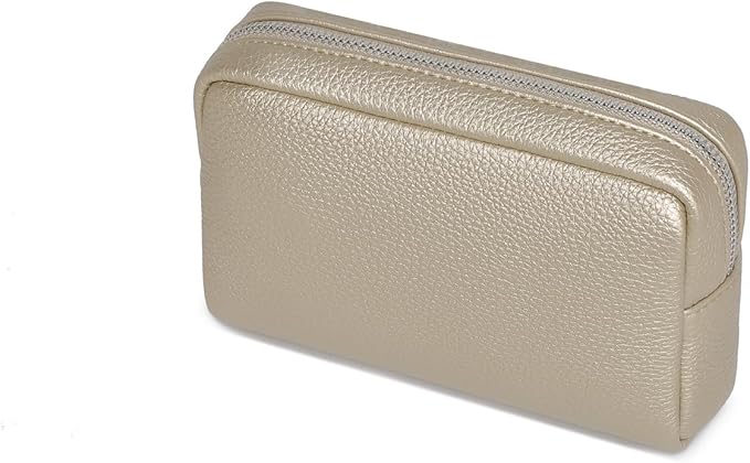 Makeup Bag Large Capacity Women's Classic Black Wash Bag Adjustable Partition Wash Brush and Cosmetic Carrying Bag (Pearl White Tea)