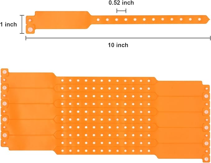 100pcs Colored Vinyl Wristbands, Waterproof Wristbands, Security Wrist Bands, Event Wristbands for Bar Club Festival Music Meeting, Pool Parties,Outdoor Sports (Color : Orange)