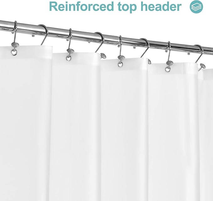 Mrs Awesome Frost Shower Curtain Liner with 3 Magnets, 69x70 Frosted PEVA Shower Liner, Light Weight Plastic Shower Curtain for Bathroom, Waterproof,Frost
