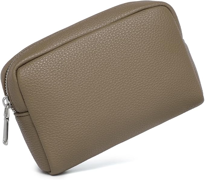 Makeup Bag Large Capacity Women's Classic Black Wash Bag Adjustable Partition Wash Brush and Cosmetic Carrying Bag (Tea Color)