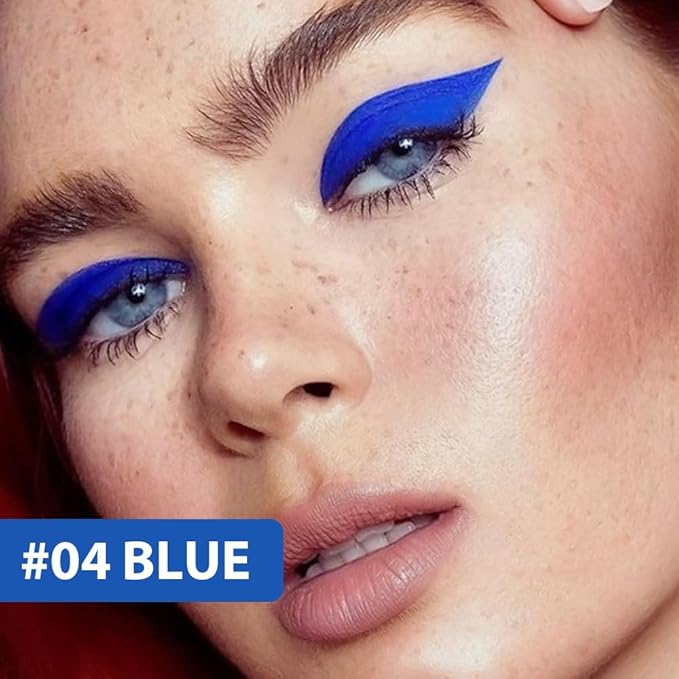 evpct 3Pcs Blue Dark Green Purple Waterproof Colored Eyeliner Liquid Eye Liner Set Long Lasiting Fine Speed Dry Liquid Eyeliner lapiz delineador de ojos contra el agua blanco para ojos de colores