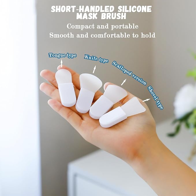 10 Pcs Silicone Face Mask Brush,makeup spatula,mask applicator tool, Applicable to facial mask mud, mud facial mask DIY、 Styling facial mask, body cream and BB cream US246