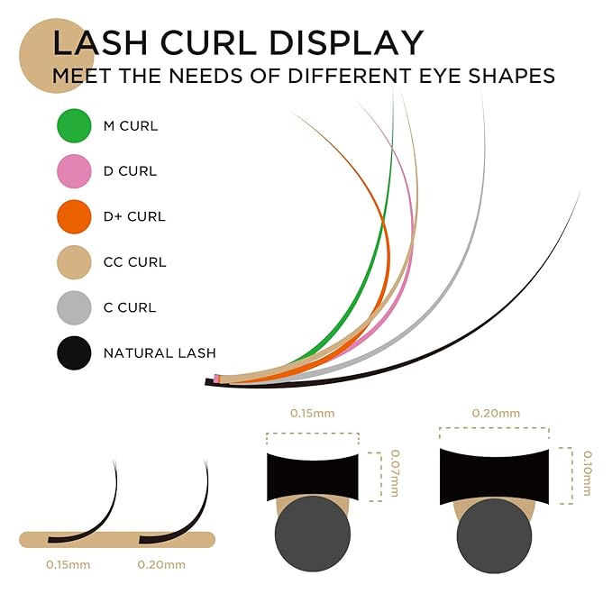 LASHVIEW Eyelash Extension,Ellipse Flat Eyelash Extensions,Individual Lashes,0.15mm C Curl 10mm,Lash Extension,Semi-Permanent,Extremely Light & Soft