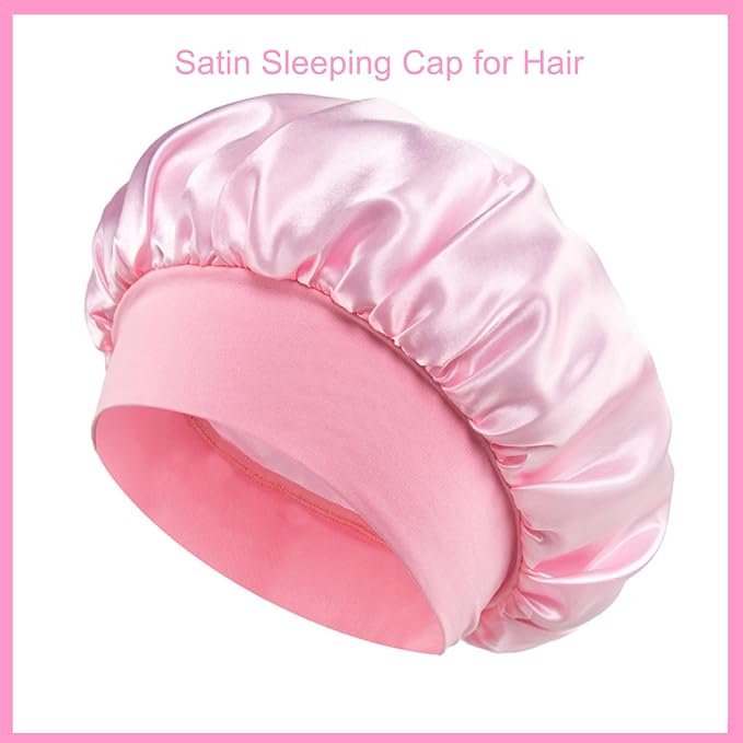 Heatless Curls Overnight Hair Curlers with Satin Pillowcase for Hair and Skin Queen Set, Sleeping Bonnet Eye Mask and Face Massager, 12pcs Hair Styling Tools Set for Sleeping(Pink)