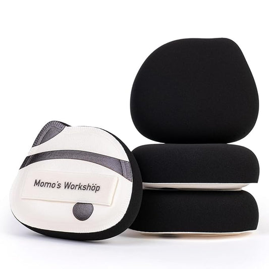 Panda Air Marshmallow Puff,Makeup Sponge,Rubycell Material,Pointed Tip for Concealer + Flat Side for Foundation, Longwear Makeup, Travel Friendly & Reusable,2pcs Puffs & Storage Case
