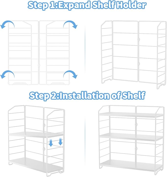 Bathroom Counter Organizer, Makeup Organizer Countertop, Countertop Storage Shelf for Bathroom Storage, Vanity, Large Skincare, Perfume, White 3 Tier