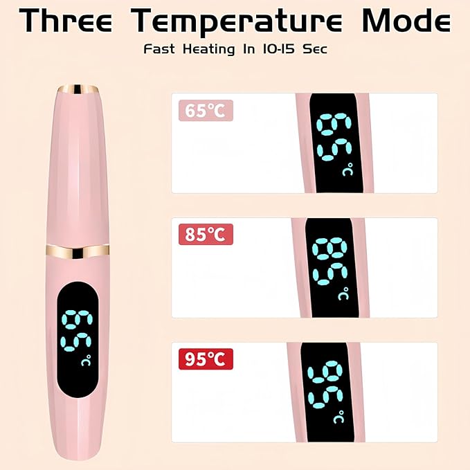Heated Eyelash Curler - Heated Lash Curler Electric Eyelash Curler 3 Temp Settings for Makeup Tools for Achieving A Natural Curl and Long Lasting Eyelashes, Designed for Women, Pink AA