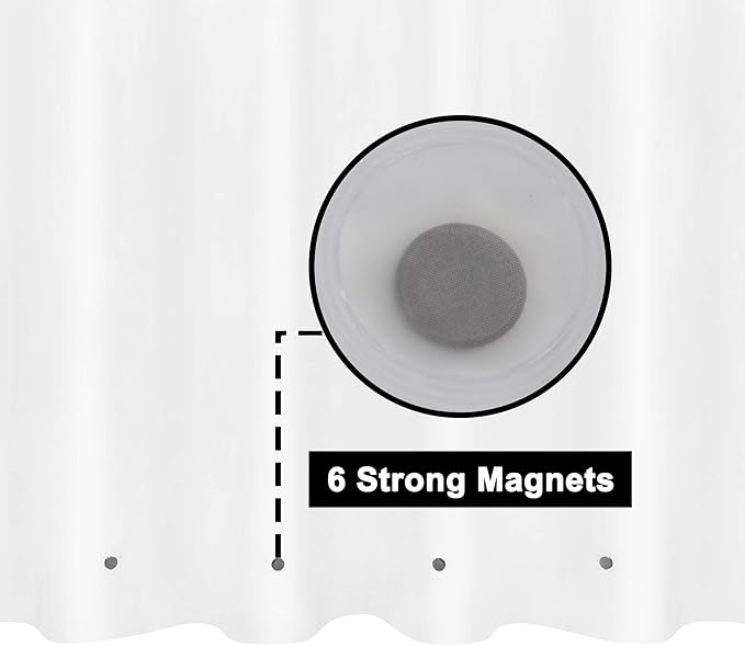 Barossa Design Extra Long Shower Curtain Liner with 6 Magnets - 72" x 84" XL, Waterproof PEVA Shower Liner for Bathroom, PVC Free, Metal Grommets - Frost, 72x84 (Pack of 2)