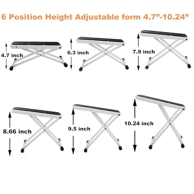 Foldable Pedicure Foot Rest, 6 Heights Adjustable Foot Stand Pedicure Tool, Non-Slip Sturdy Beauty Footrest for Easy-at Home Pedicures, Pedicure Stool Assistant for Home Foot Spa Bath