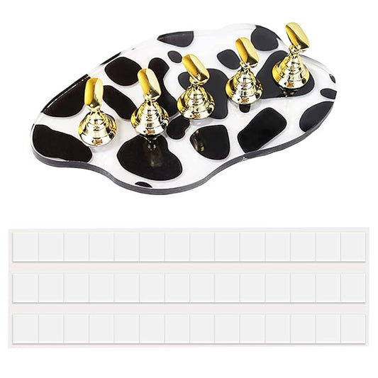 1Set Acrylic Nail Stand with 42pcs Reusable Putty Unique Shape Press on Nail Kit Nail Holder for Painting Nail Display Practice Stand Nail Tip Stand Magnetic Nail Art Tools