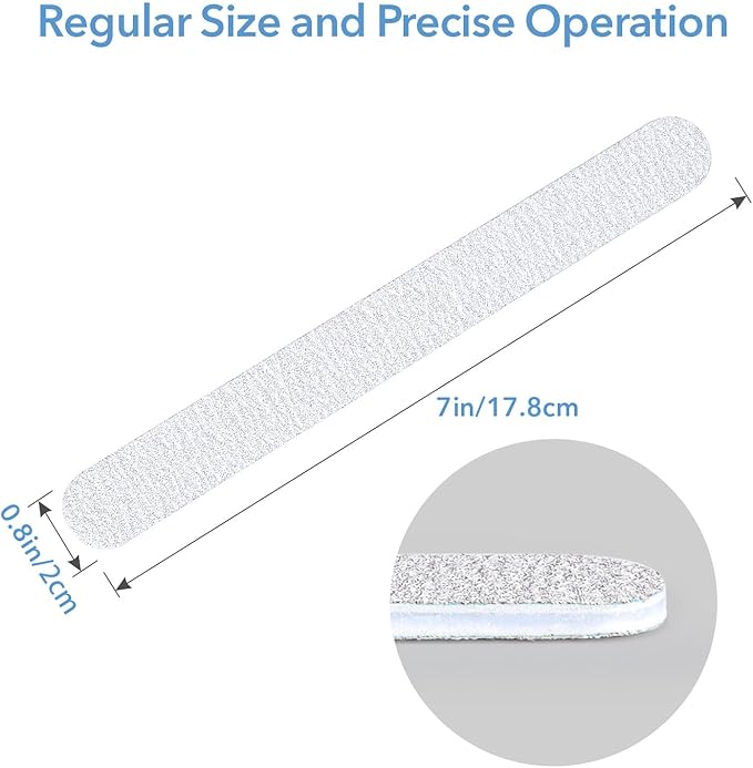 Nail Files, 10 PCS Fingernail Files 7" Long 80/100 Grit Emery Boards for Nails - Professional Nail File Washable for Acrylic, Gel, Dip Powder, and Poly Gel Nails for Salon Home