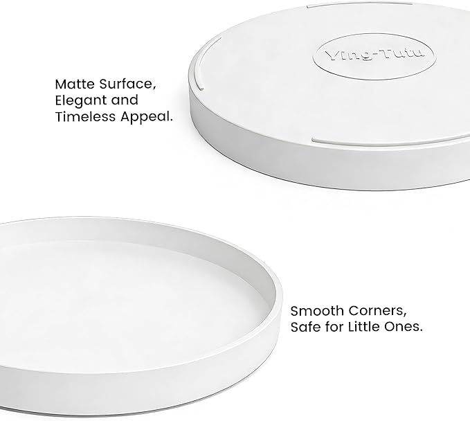 1 Pack 9" Bathroom and Vanity Tray, ABS Bathroom Counter Organizer， Coffee Table Decor for Perfume, Candles, Keys &More. Kitchen Countertop Organizer, Decorative Tray Soap Holder, White