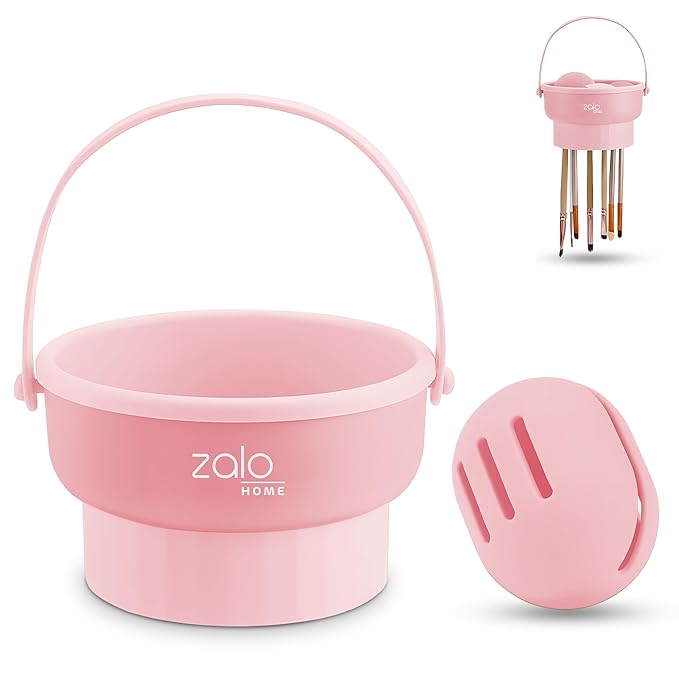 Makeup Brush Cleaner Mat 3 in 1 and Makeup Sponge Holder set - Make Up Brush Cleaner Cleanser and Make Up Sponge Holder - Limpiador de Brochas de Maquillaje (Pink)