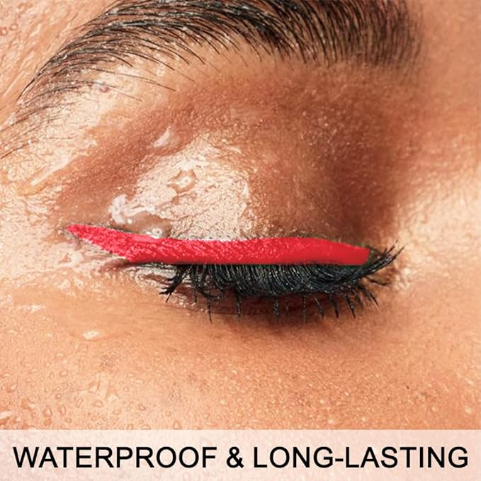 evpct 1Pcs Red Waterproof Colored Eyeliner Liquid Eye Liner Set Long Lasiting Ultra-fine Speed Dry Colorful Liquid Eyeliner lapiz delineador de ojos contra el agua blanco para ojos de colores