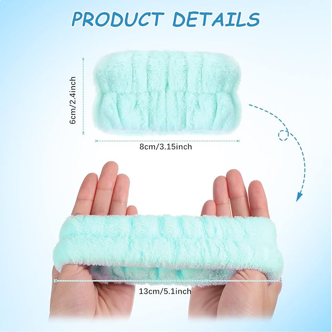 Chuangdi 4 Pairs Wrist Bands for Washing Face Wrist Spa Microfiber Wash Towel Band Scrunchies Absorbent Wristbands Sweatband for Women Prevent Liquid from Spilling (Candy Color)