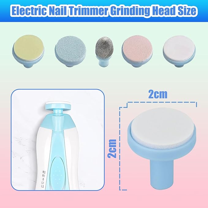 12 Pieces Baby Nail File Pads Nail Trimmer Replacement Pads Electric Baby Nail Grinding Heads for Standard Electric Kid Nail Trimmer Suits to Newborn and Adults