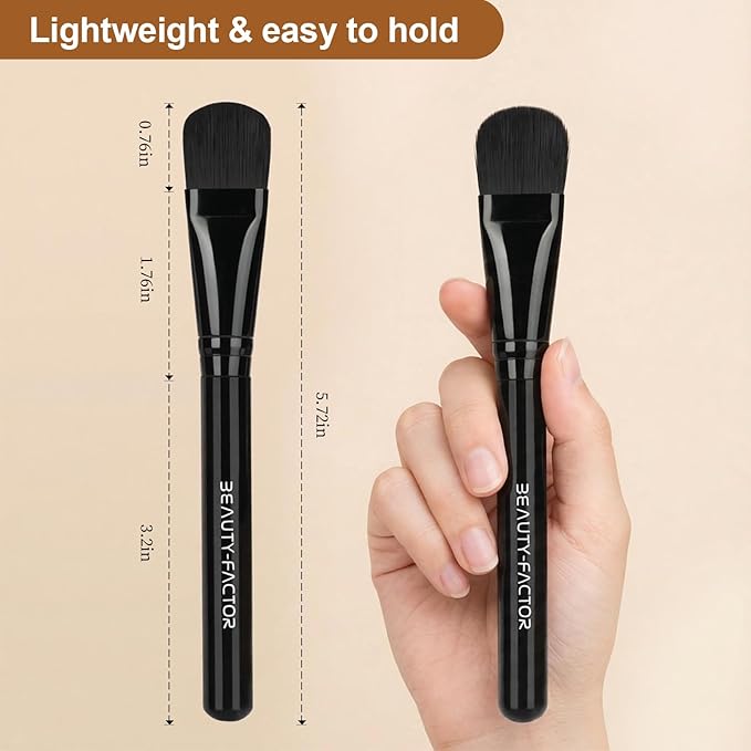 Facial Mask Application Tool for Even Coverage, Face Mask Brush Applicator Tools | Soft Hair | Facial Tool | Easy to Clean | All Skin Types for Mixed Clay Mask, Mud, DIY Gels, Charcoal（Black)