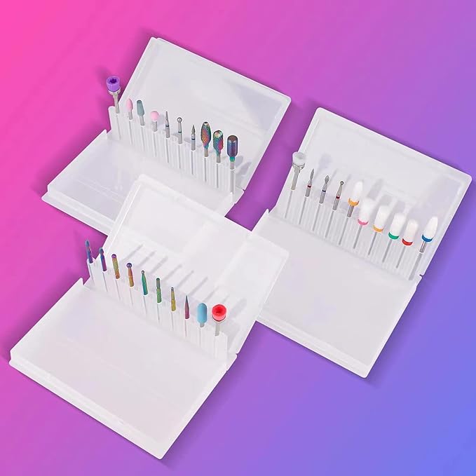 30Pcs Nail Drill Bits Set: 3/32 Inch Carbide Cuticle Ceramic Diamond Nail Bits for Nail Drill for Acrylic Gel Nail Manicure Pedicure Remover Tools for Home Salon