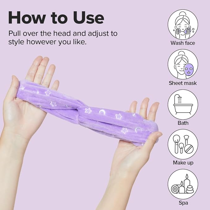 I DEW CARE Face Wash Headband - Twinkle Star | Adorable Design, Perfect for Washing & Cleansing, Makeup and Spa, Bath, Skincare, Quick Dry, Soft & Fuzzy, Non Slip, Teen Girls Stuff