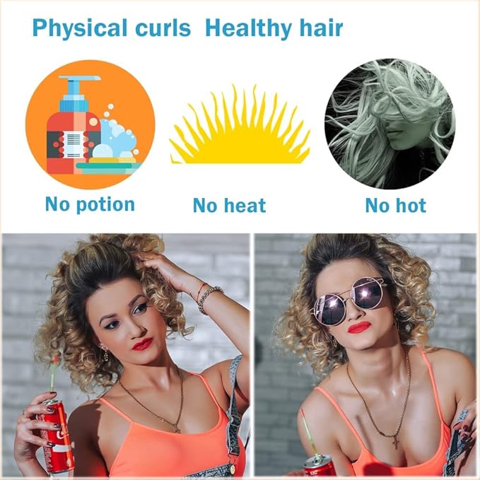 ADMIRING 12PCS Flexi Rod Hair Roller For Medium Short Hair, Heatless Roller Hair Curler For Bangs, Aquamarine blue