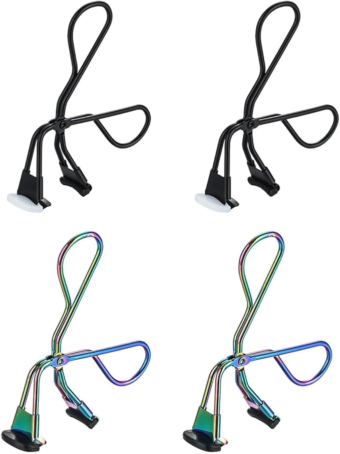 HomeSoGood 4 Pcs Eyelash Curler with Refill Pads,Segmented Eyelash Curler, Mini Lash Curler Makeup Tools