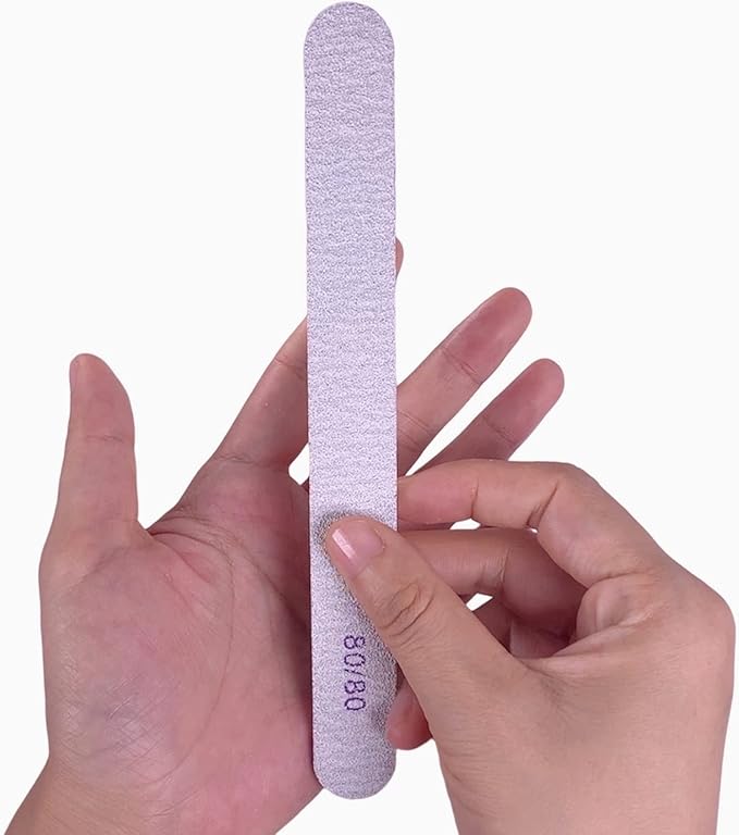 80/80 Grit Nail Files (50 Pcs), Emery Boards for Acrylic Nails and Gel Nails, Coarse Nail File Double Sided 80 Grits Emory Professional Nail Filers Pack Reusable Washable Manicure Gray