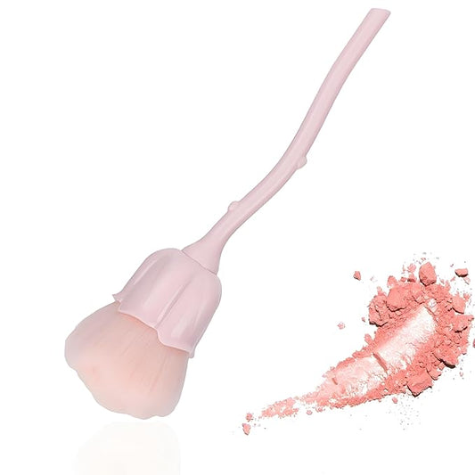 Nail Dust Brush Rose Shaped Elegant Nail Cleaning Dust Removal Makeup Loose Powder Blush Brush for Nail Salon and Household Use(08)