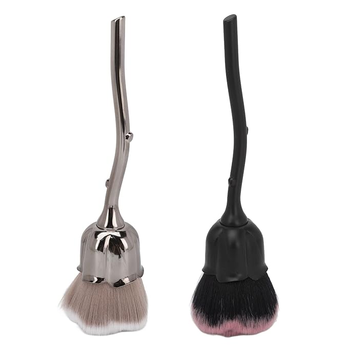 Rose Makeup Brush 2Pcs Soft Nail Dust Brush Face Powder Blush Brush for Daily Makeup and Manicure