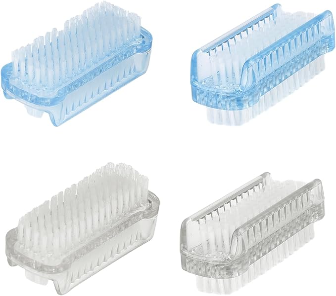 Nail Brushes for Cleaning Fingernails Nail Scrubber Brush Plastic Double-Sided Fingernail Cleaning Brush for Home, Office, Kitchen, Travel, and Gardening for Deep Cleaning （4 Pack）