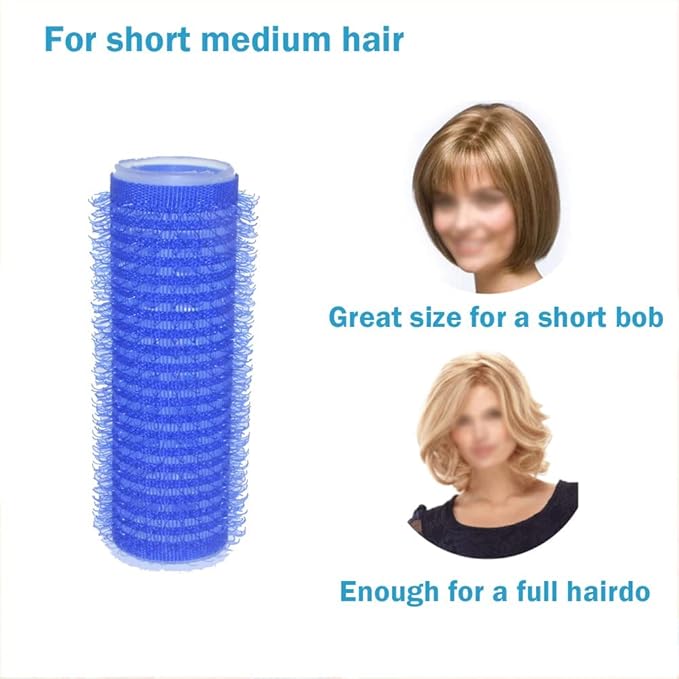 ADMIRING 12PCS Flexi Rod Hair Roller For Medium Short Hair, Heatless Roller Hair Curler For Bangs, Aquamarine blue