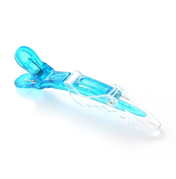 10pcs/set Multicolor Croc Clips Transparent Plastic Hairdresser Clip Hair Styling Sectioning Barrettes Non Slip Alligator Clip Salon DIY Accessories Hairpins for Women and Girls(10pcs-Blue)