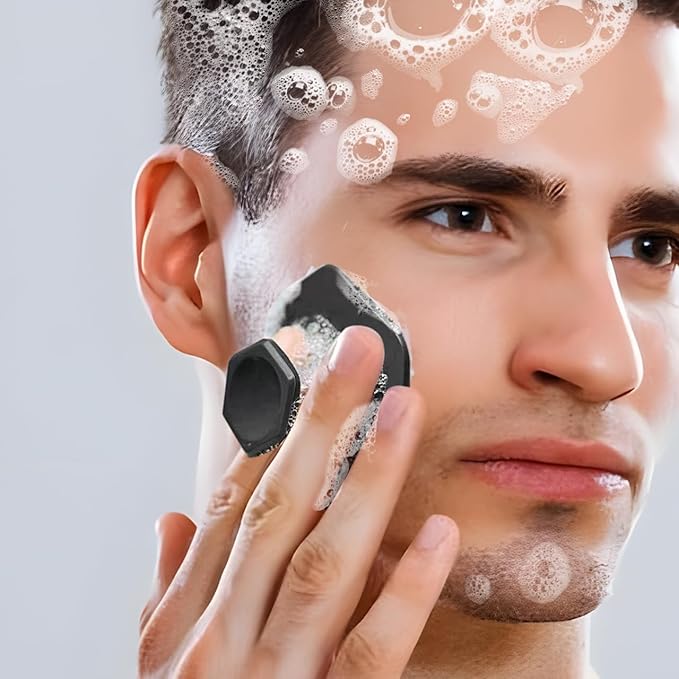 3 Pack Silicone Face Scrubber for Men, Emptycolor Beard Scrubber for Men, Exfoliating Brush Face Wash Tools, Facial Silicone Scrubber for Men’s Skincare & Beard Care
