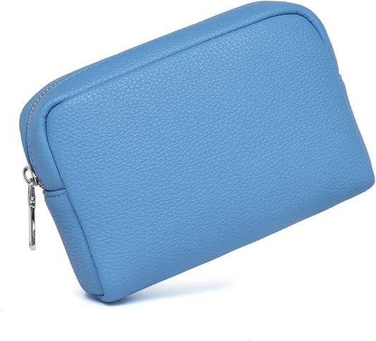 Makeup Bag Large Capacity Women's Classic Black Wash Bag Adjustable Partition Wash Brush and Cosmetic Carrying Bag (Gentian Blue)