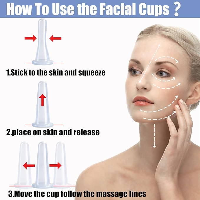MAFLY Silicone Cupping Therapy Set - Facial Cupping Set - Face and Body Cupping Massager - Vacuum Suction Cups - Anti-Cellulite Cup - Amazing Cellulite Remover Home Use 7PACK