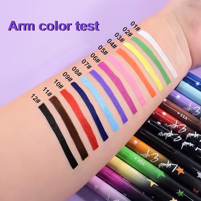 evpct Red Matte Liquid Eyeliner Waterproof Smudge Proof, Red Eye Liner Liquid Liner for Face Body Paint, Long-lasting Eyeliner Waterline Thin Quick-dry Eyeliners Pencil Eye Makeup Stay all Day