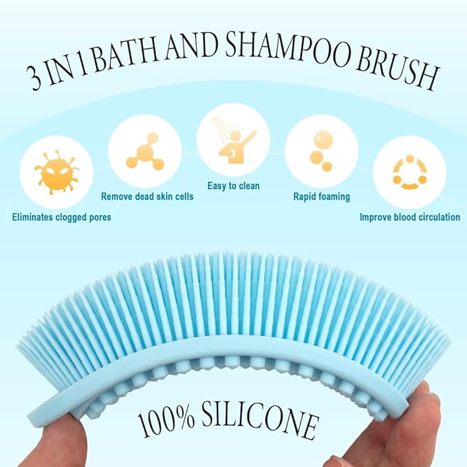 6 Pack Silicone Body Scrubber, Soft Silicone Loofah Exfoliating Body Scrubber Fit for All Kinds of Skin, Clean and Sanitary