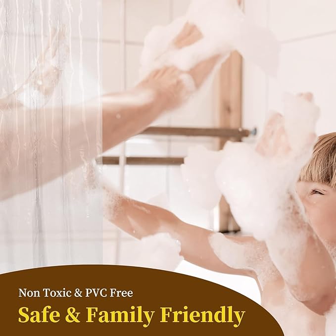 Barossa Design 54" x 78" Frosted Stall Shower Curtain Liner with 3 Magnets - Waterproof PEVA Shower Liner for Bathroom Stall, PVC Free, Metal Grommets - Frost, 54x78