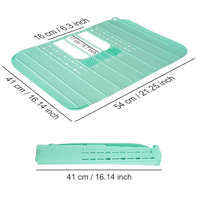 Sink Foldable Cover for Counter Space - Makeup Brush Cleaning Mat - Bathroom Makeup Tools Organizer Space Saver Bathroom Sink Silicone Cover