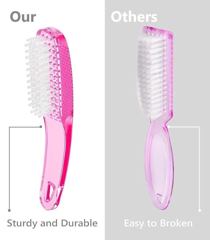 Nail Brush for Cleaning Fingernails, 4Pack Handle Grip Nail Brushes Fingernail Brush for Cleaning Nail Scrub Brush for Toes and Nails Women Men (Color3)