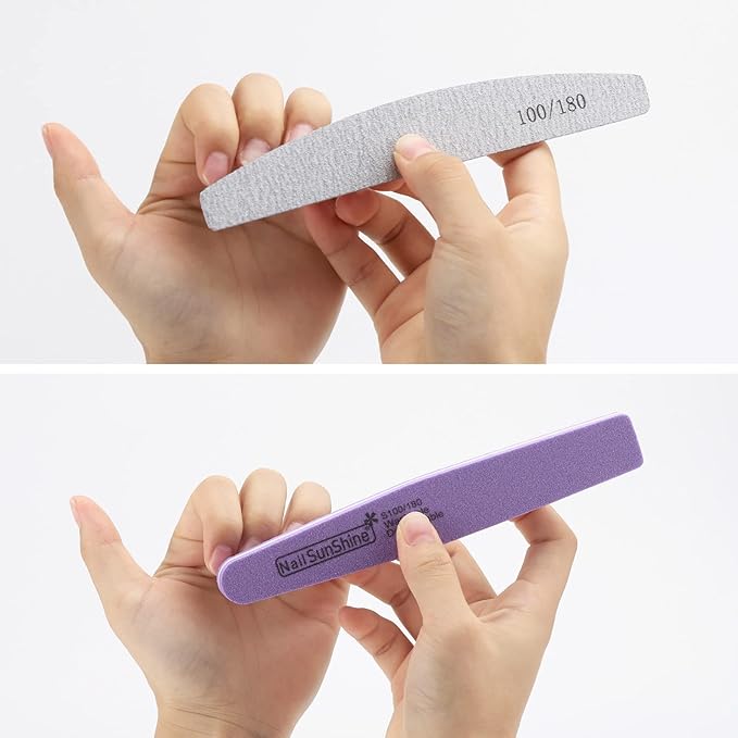 35 Count Nail Files and Buffers 100/180 Grit, Double Sided Emery Boards Sponge Nail Files for Acrylic Nails
