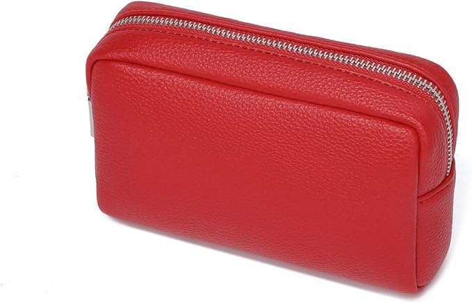 Makeup Bag Large Capacity Women's Classic Black Wash Bag Adjustable Partition Wash Brush and Cosmetic Carrying Bag (Pomegranate Red)
