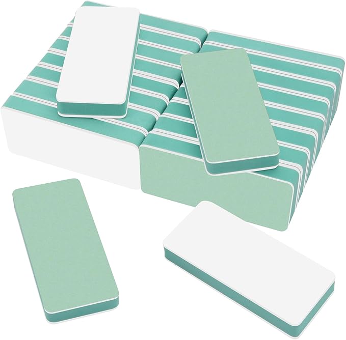 CGBE Nail Buffer and Shine Kit, 20pcs Nail Shine Buffer Blocks for Natural Acrylic Nails Polisher Fingernail Buffer Buffing File 1000/4000 Grit - Green