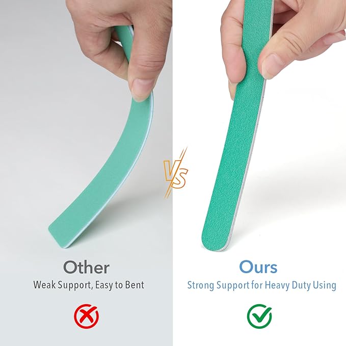 Nail File, 50 PCS Fingernail Files 7" Long 100/180 Grit Emery Boards for Nails - Professional Nail Files Washable for Acrylic, Gel, Dip Powder, and Poly Gel Nail - Medium/Fine