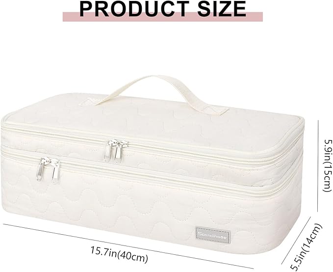 Double-Layer Travel Carrying Case Portable Storage Organizer Bag for Women, Compatible with Revlon One-Step Hair Dryer and Volumizer Hot Air Brush and Attachments Scandihome Series (Bag Only)