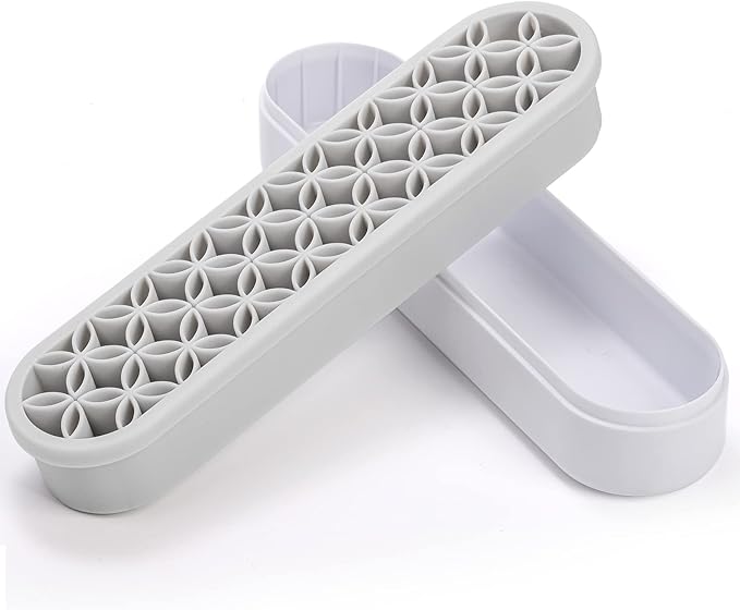 Elsjoy 3 Pack Silicone Makeup Brush Holder, Desktop Cosmetic Organizer Pen Holder, Sewing Tool Holder Beauty Tool Organizer Stand for Brush, Scissors, Toothbrush
