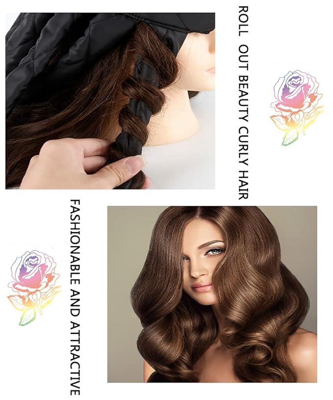 Heatless Curler,2026 New Upgraded Eight Claw Design Heatless Curls, You can Hair Curlers to Sleep in Soft Hair Rollers（Black）