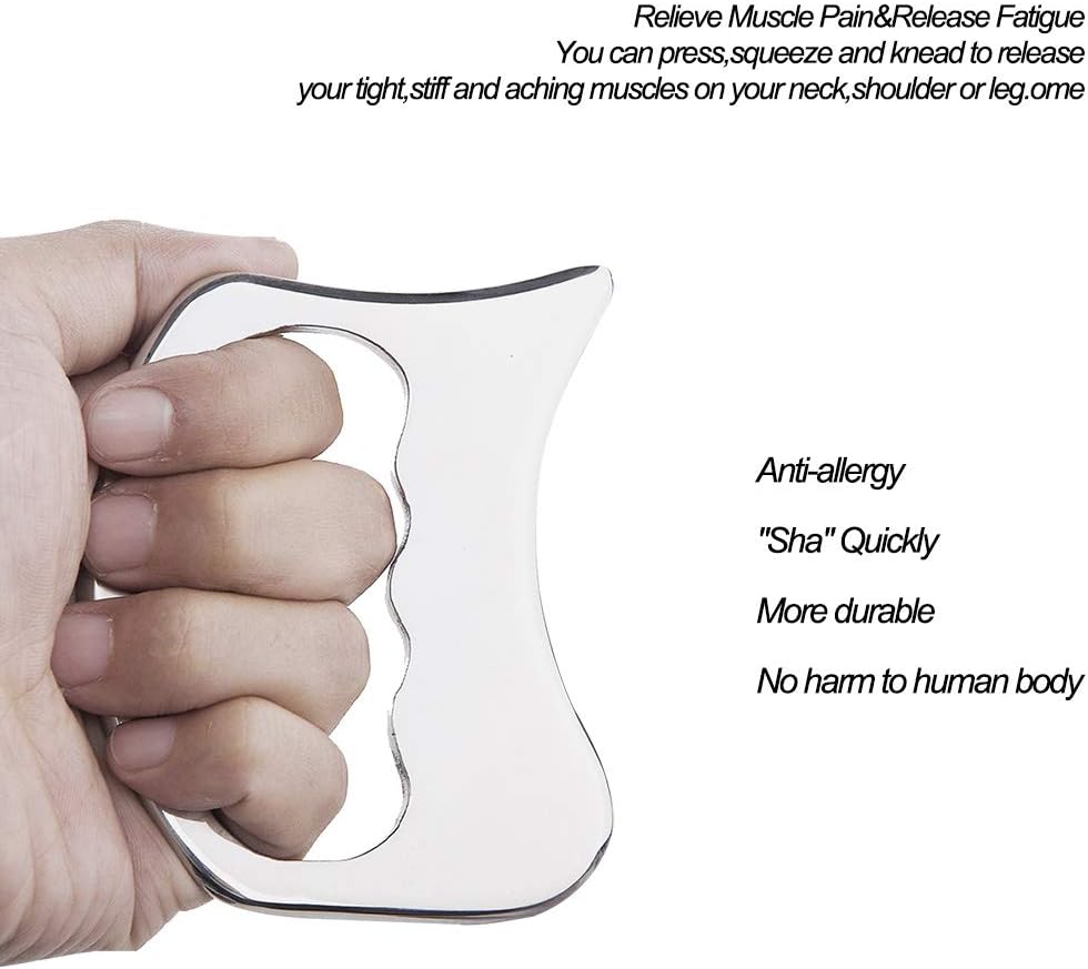 Stainless Steel Gua Sha Tools-Massage Scraping Tool for Soft Tissue Mobilization,Physical Therapy for Back, Legs, Arms