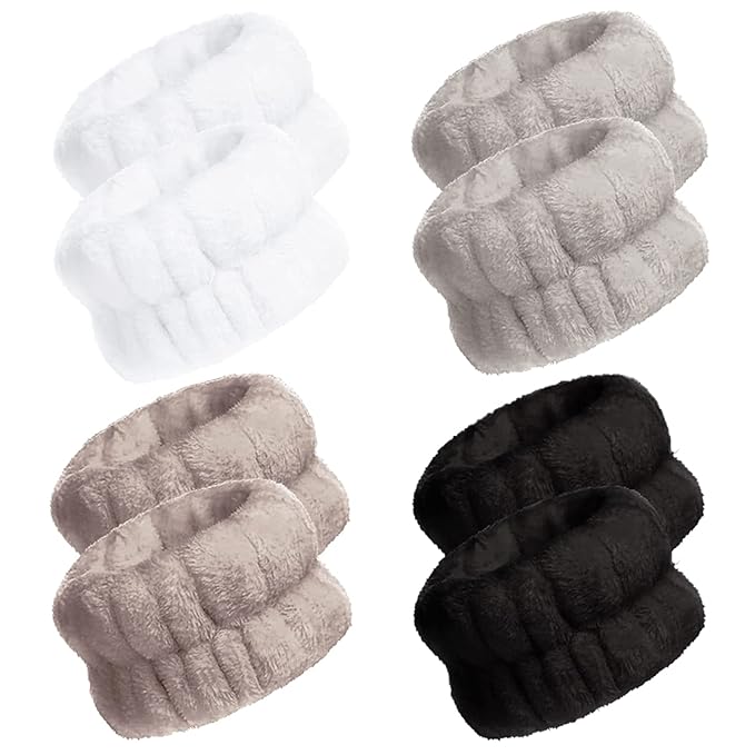 Wrist Bands for Washing Face, Spa Wristbands 8PCS, Microfiber Wrist Towels, Face Wash Wristbands, Absorbent Sweatbands to Prevent Water Spillage Down Arms