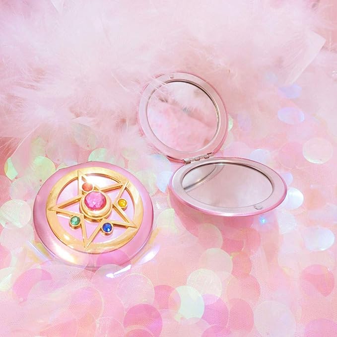 SHOWLOUE Makeup Compact Mirrors, Personal Makeup Mirror Portable Travel Handheld Foldable Double Sided Mirror