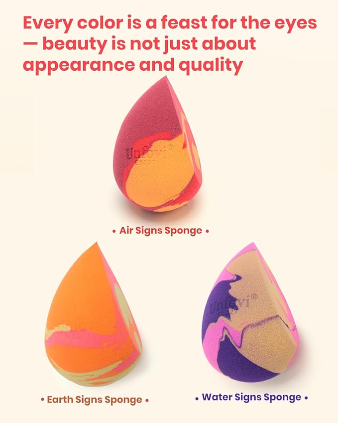 6Pcs Tri Color Makeup Sponge, Low Absorption Latex Free Soft Makeup Sponges For Foundation,Beauty Sponge(Multicolor)